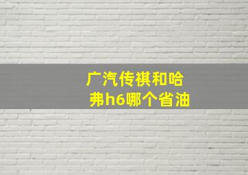 广汽传祺和哈弗h6哪个省油