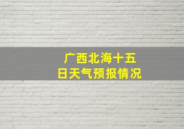 广西北海十五日天气预报情况