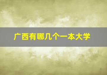 广西有哪几个一本大学