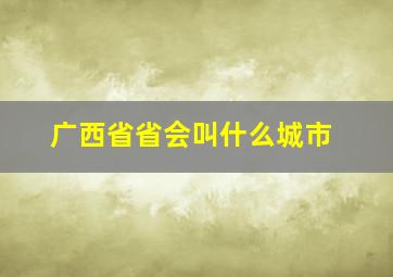 广西省省会叫什么城市