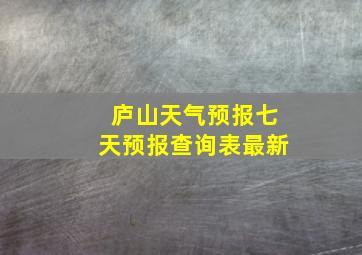 庐山天气预报七天预报查询表最新