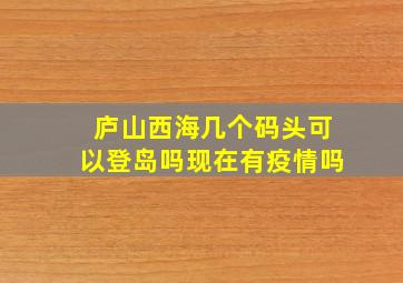 庐山西海几个码头可以登岛吗现在有疫情吗