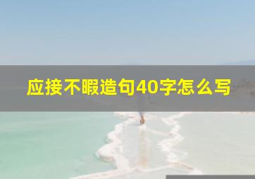 应接不暇造句40字怎么写