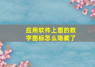 应用软件上面的数字图标怎么隐藏了