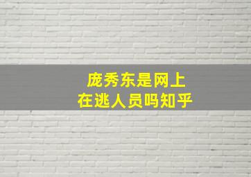 庞秀东是网上在逃人员吗知乎