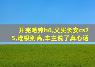 开完哈弗h6,又买长安cs75,谁级别高,车主说了真心话