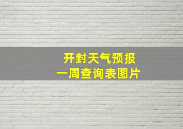 开封天气预报一周查询表图片