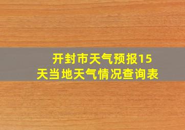 开封市天气预报15天当地天气情况查询表