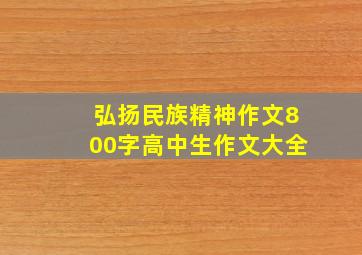 弘扬民族精神作文800字高中生作文大全