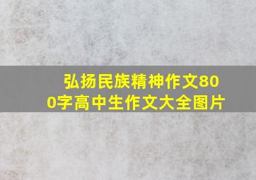 弘扬民族精神作文800字高中生作文大全图片