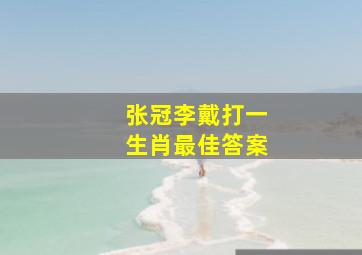 张冠李戴打一生肖最佳答案