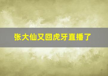 张大仙又回虎牙直播了