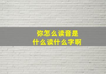 弥怎么读音是什么读什么字啊