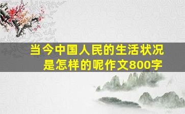 当今中国人民的生活状况是怎样的呢作文800字