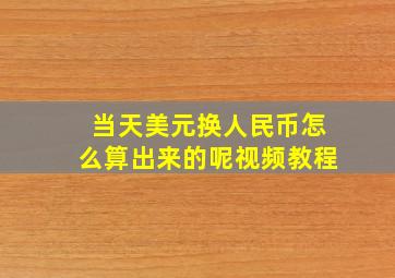 当天美元换人民币怎么算出来的呢视频教程