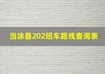 当涂县202班车路线查询表