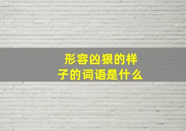 形容凶狠的样子的词语是什么