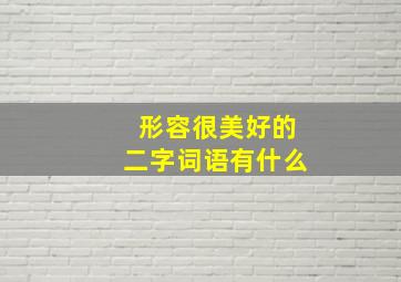 形容很美好的二字词语有什么