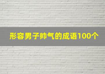 形容男子帅气的成语100个