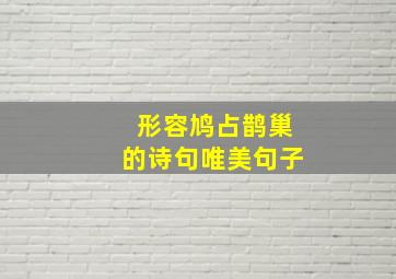 形容鸠占鹊巢的诗句唯美句子