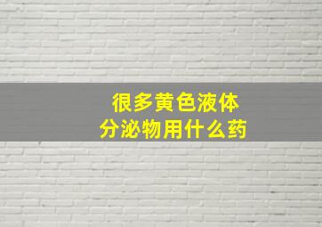 很多黄色液体分泌物用什么药