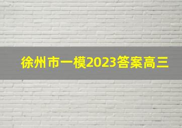 徐州市一模2023答案高三