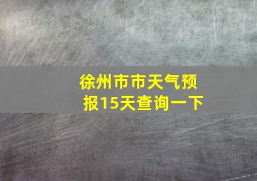 徐州市市天气预报15天查询一下