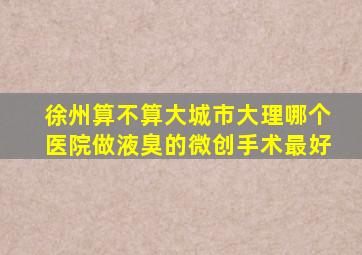 徐州算不算大城市大理哪个医院做液臭的微创手术最好