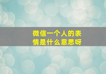 微信一个人的表情是什么意思呀