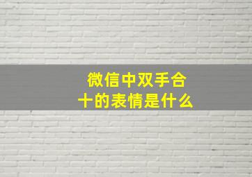 微信中双手合十的表情是什么