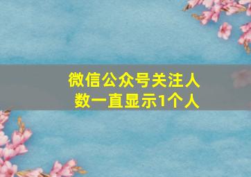 微信公众号关注人数一直显示1个人