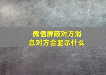 微信屏蔽对方消息对方会显示什么