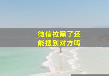 微信拉黑了还能搜到对方吗