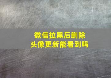 微信拉黑后删除头像更新能看到吗