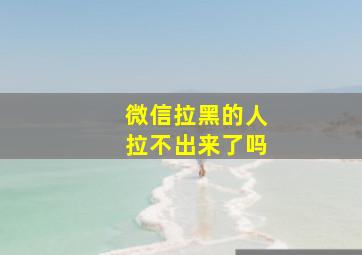 微信拉黑的人拉不出来了吗