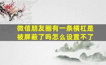 微信朋友圈有一条横杠是被屏蔽了吗怎么设置不了