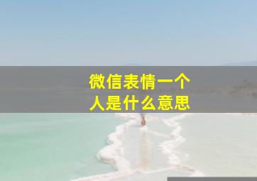 微信表情一个人是什么意思