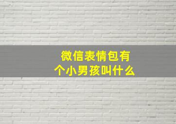 微信表情包有个小男孩叫什么