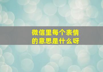 微信里每个表情的意思是什么呀