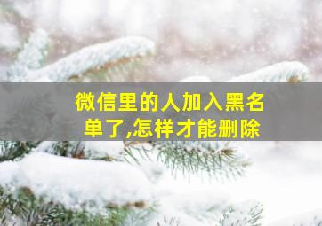 微信里的人加入黑名单了,怎样才能删除