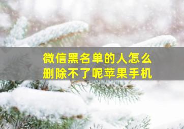 微信黑名单的人怎么删除不了呢苹果手机