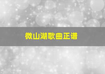 微山湖歌曲正谱