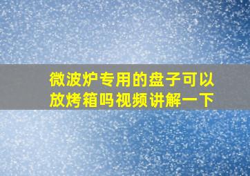 微波炉专用的盘子可以放烤箱吗视频讲解一下