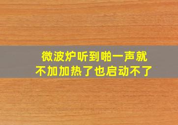 微波炉听到啪一声就不加加热了也启动不了