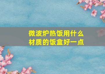 微波炉热饭用什么材质的饭盒好一点