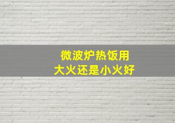 微波炉热饭用大火还是小火好