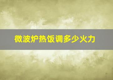 微波炉热饭调多少火力