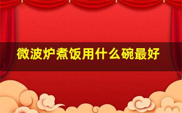 微波炉煮饭用什么碗最好