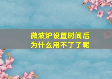 微波炉设置时间后为什么用不了了呢