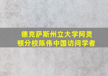 德克萨斯州立大学阿灵顿分校陈伟中国访问学者